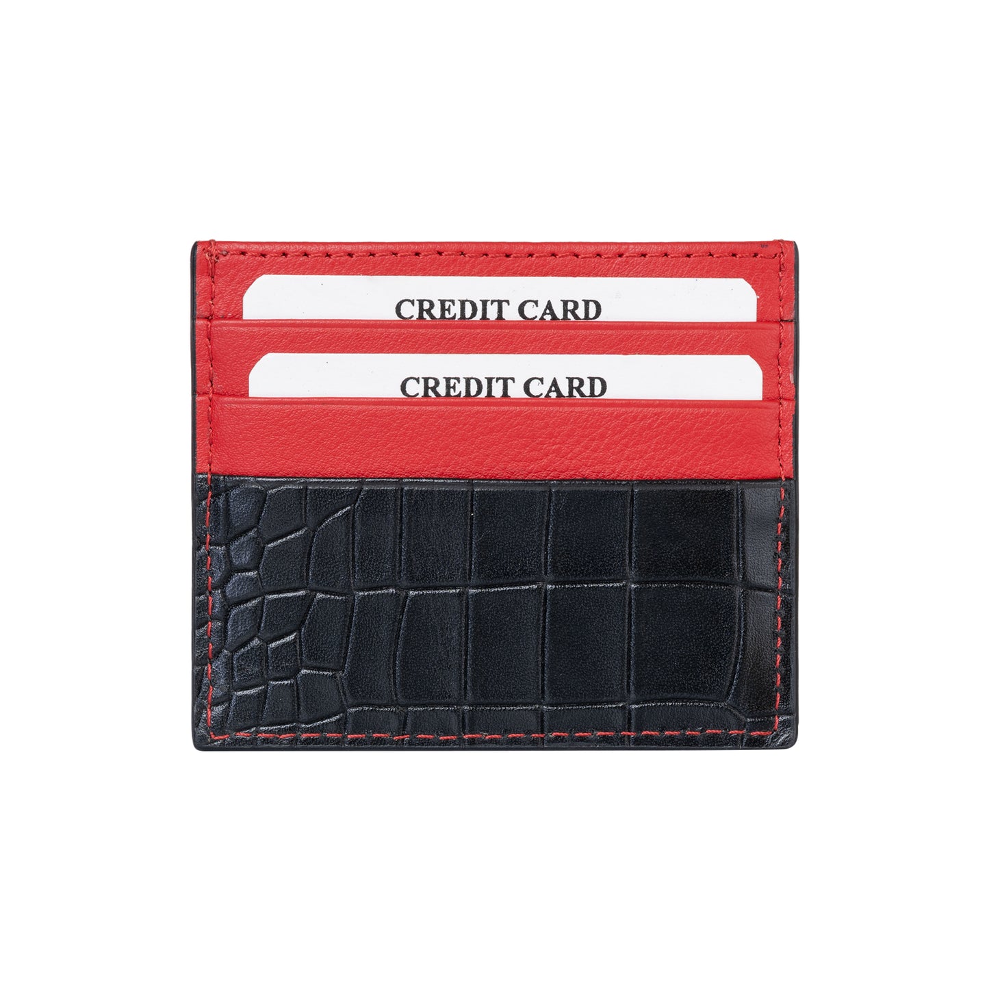 Unisex Luxe Black/ Red Cardholder