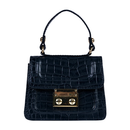 Gigi Mini Navy Blue Croco Sling & Cross Bag