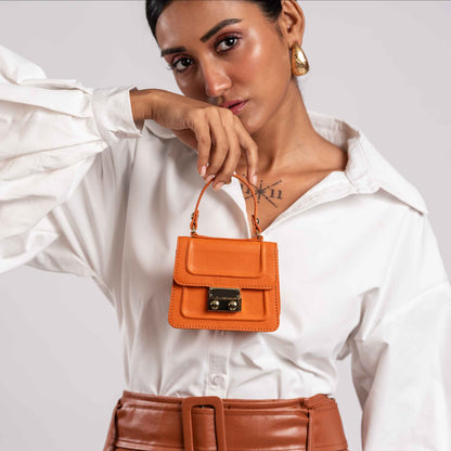 Gigi Mini Orange Sling & Cross Bag