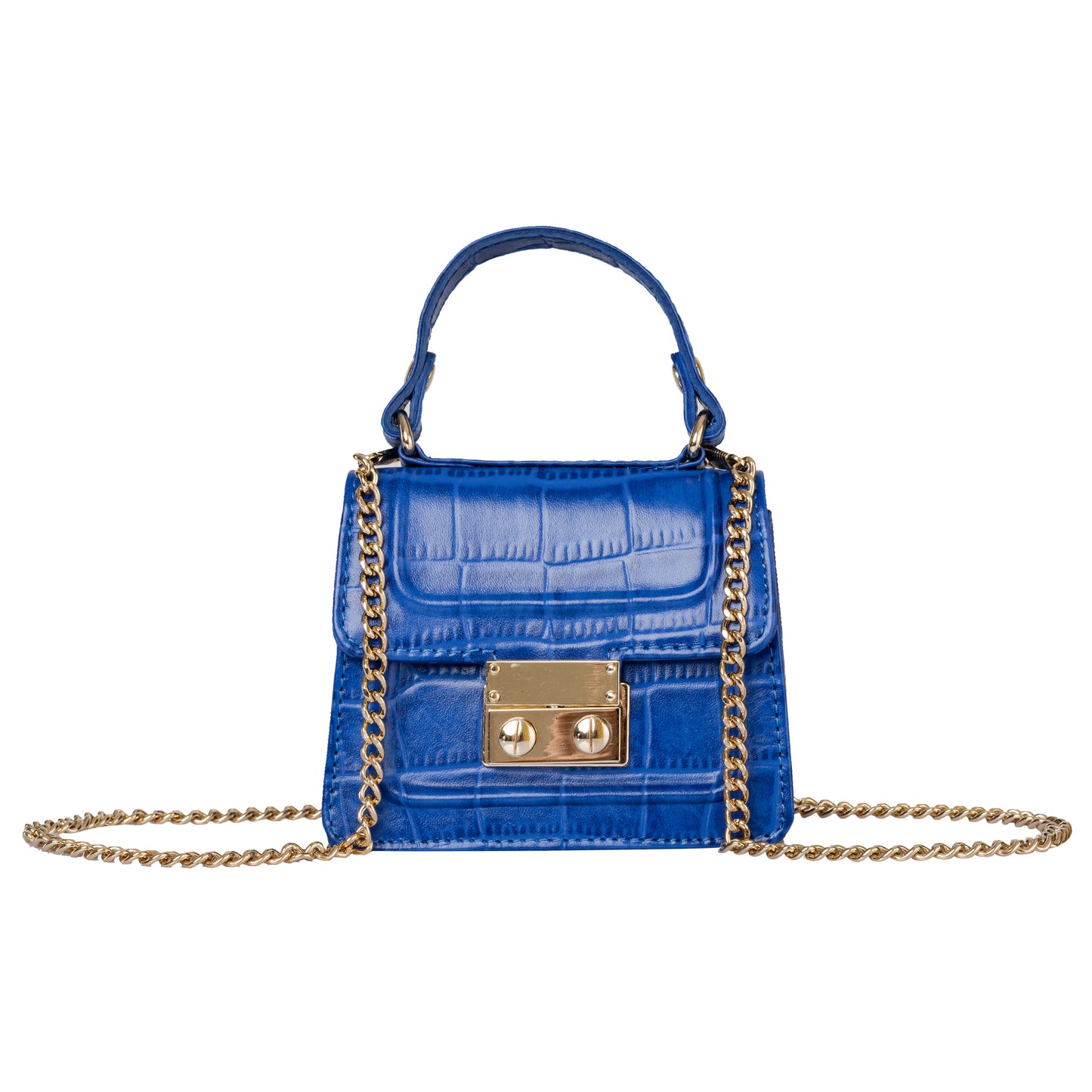 Gigi Mini Ink Blue Croco Sling & Cross Bag