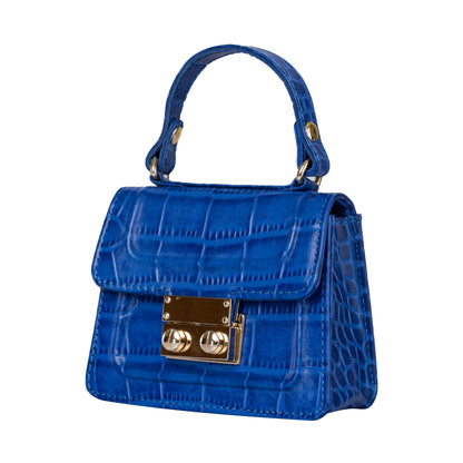 Gigi Mini Ink Blue Croco Sling & Cross Bag