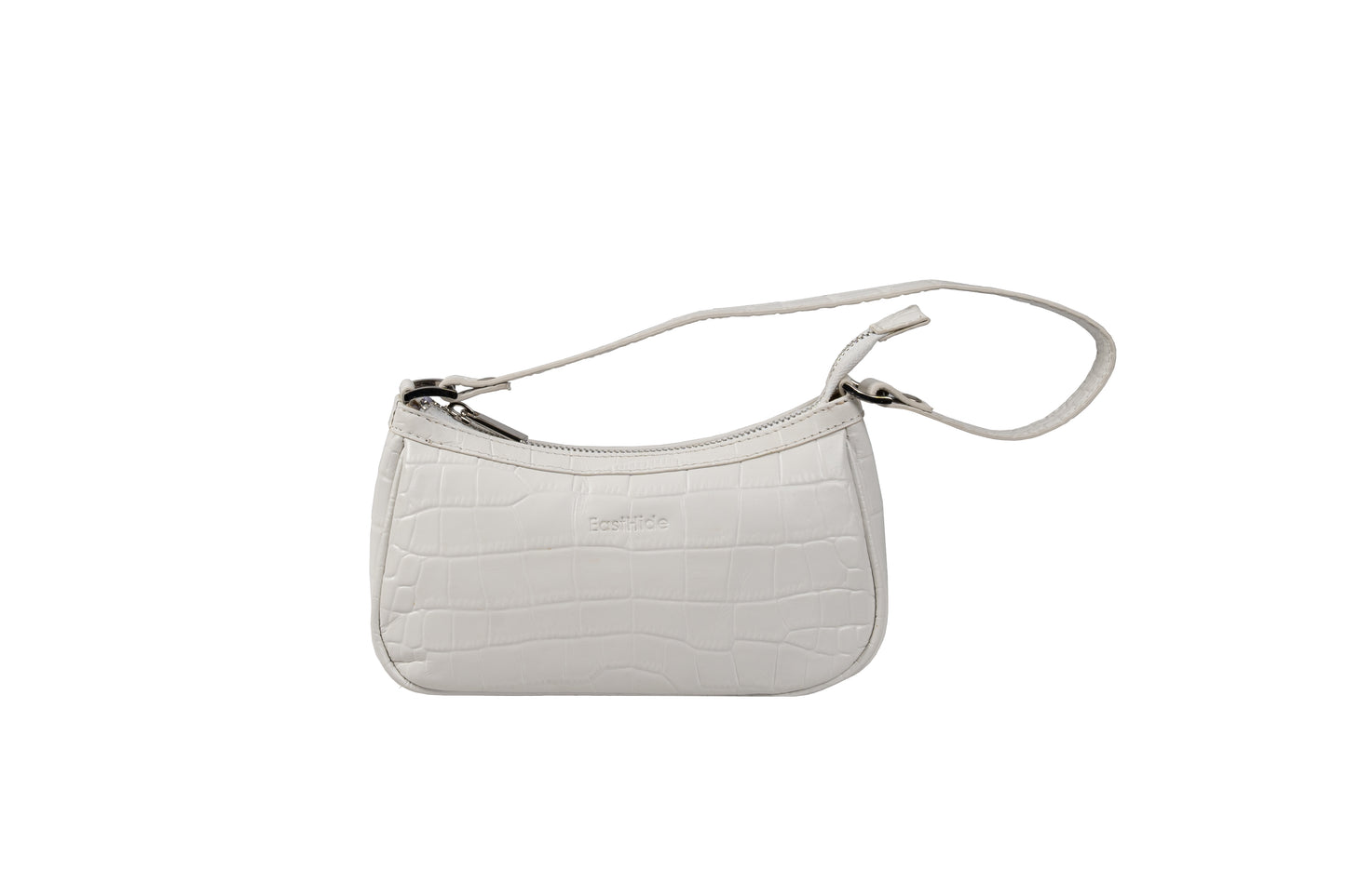 Ella White Baguette Handbag