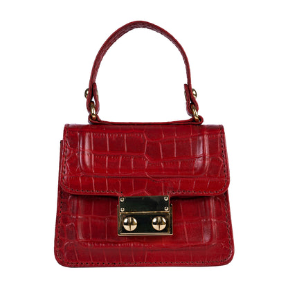 Gigi Mini Red Croco Sling & Cross Bag