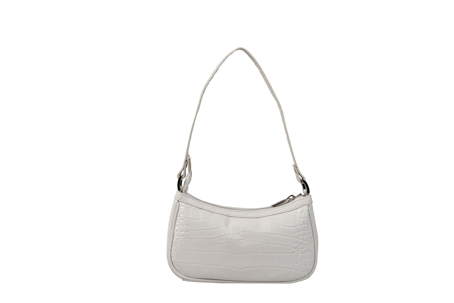 Ella White Baguette Handbag