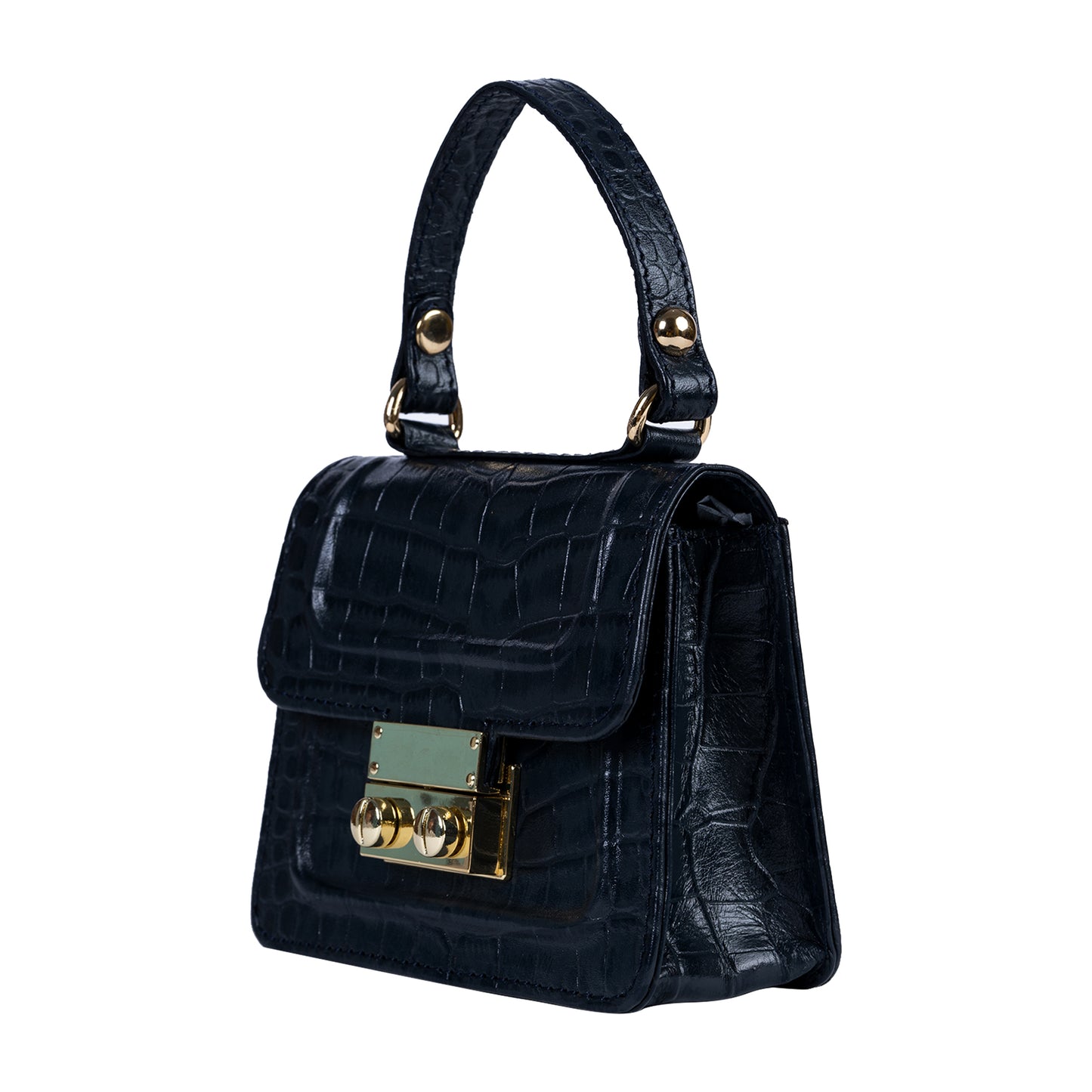 Gigi Mini Navy Blue Croco Sling & Cross Bag