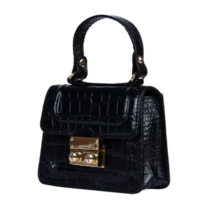 Gigi Mini Black Croco Sling & Cross Bag