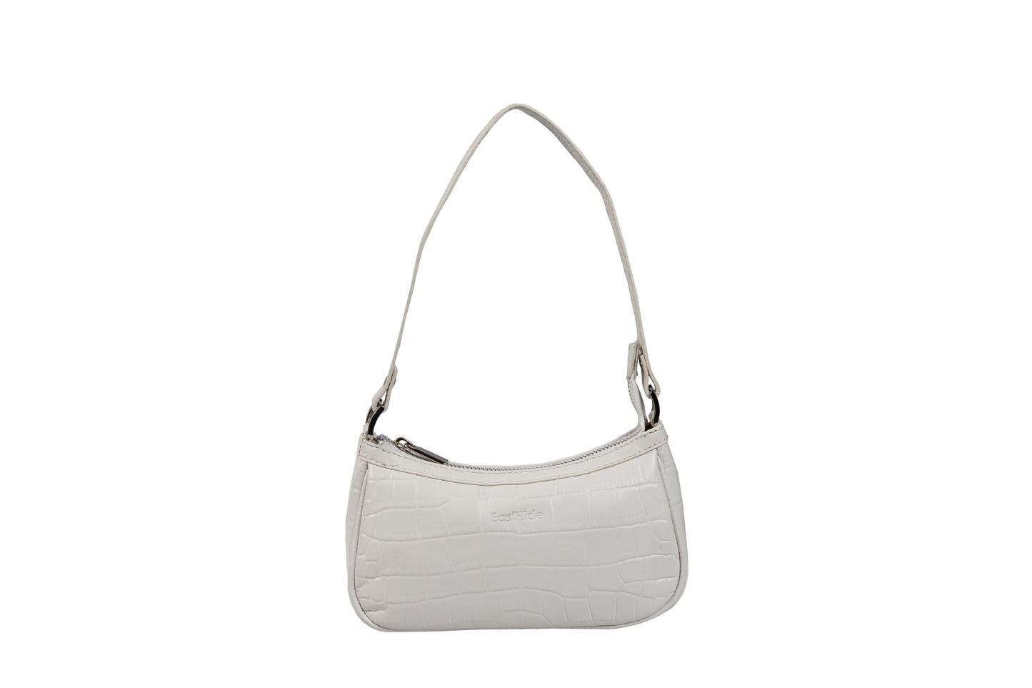 Ella White Baguette Handbag