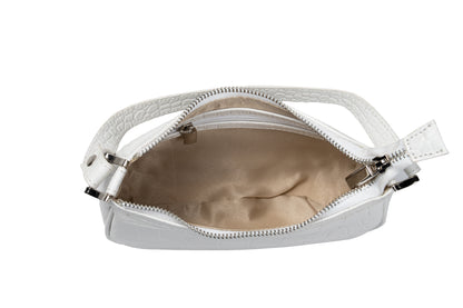 Ella White Baguette Handbag