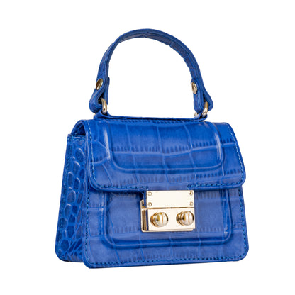 Gigi Mini Ink Blue Croco Sling & Cross Bag