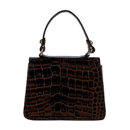 Gigi Mini Brown Croco Sling & Cross Bag