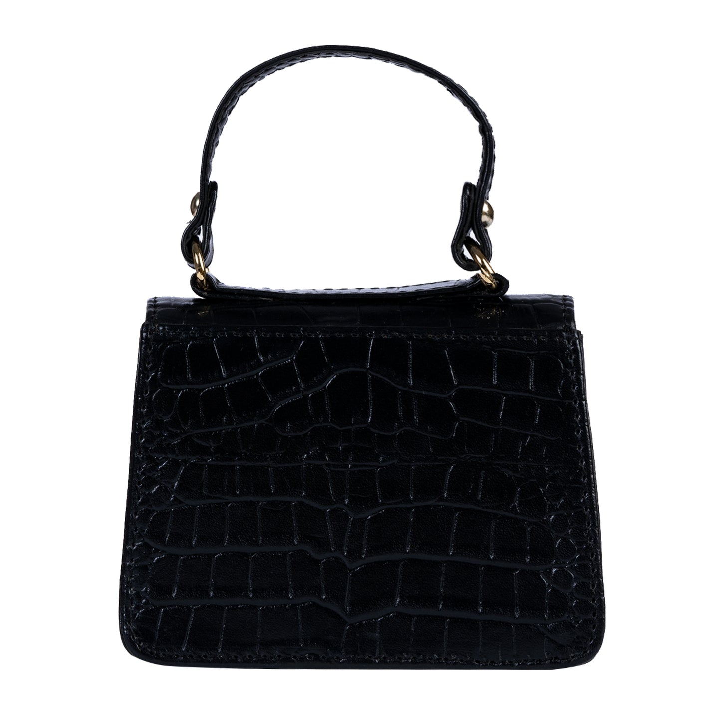 Gigi Mini Black Croco Sling & Cross Bag