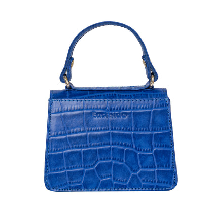 Gigi Mini Ink Blue Croco Sling & Cross Bag