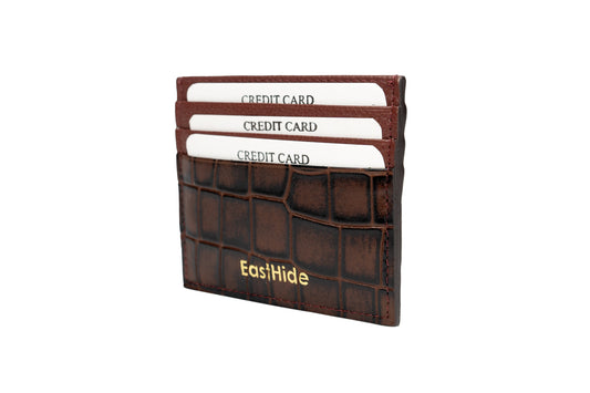 Credit Card Holder Brown Croco