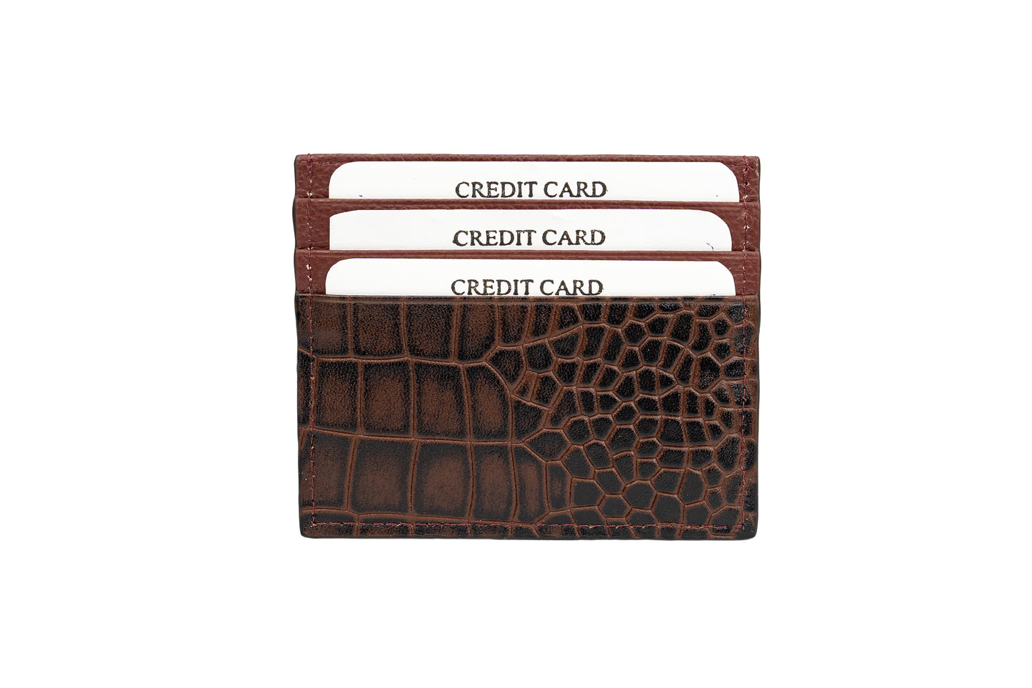 Credit Card Holder Brown Croco