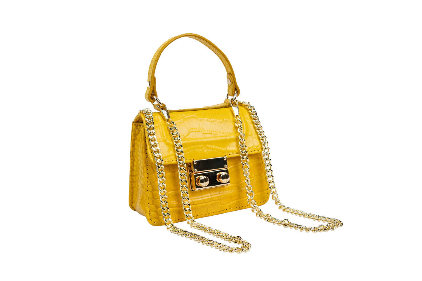 GIGI Mini Yellow Croco Bag