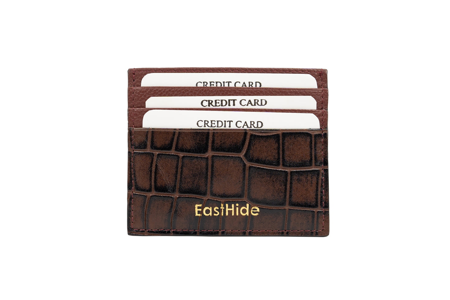 Credit Card Holder Brown Croco